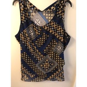 Plus size patterned work blouse